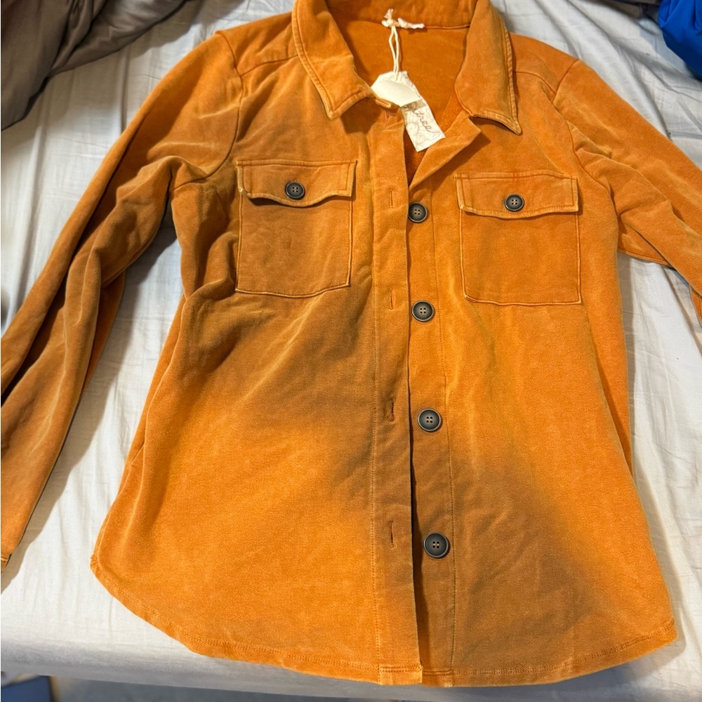 Mystree Terracotta Shirt Jacket